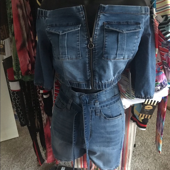 Blue jean two piece set - Picture 1 of 4